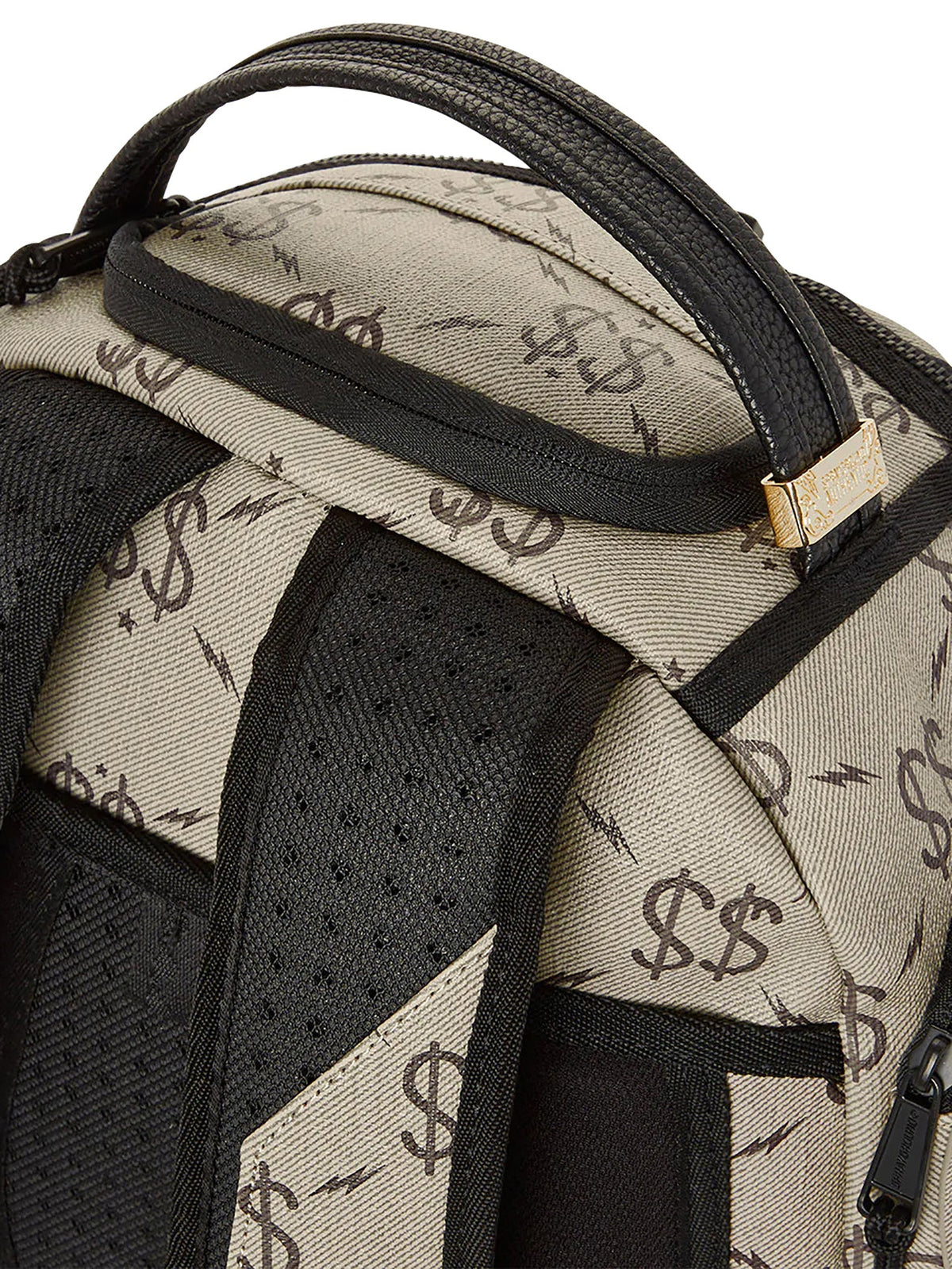 Beige Black Backpack Q6715