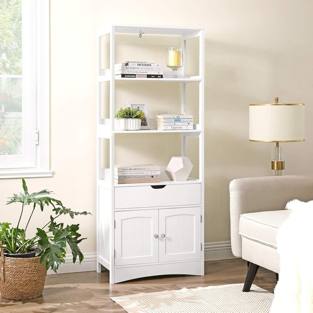 White Free Standing Storage Cabinet with 3 Shelves P76322