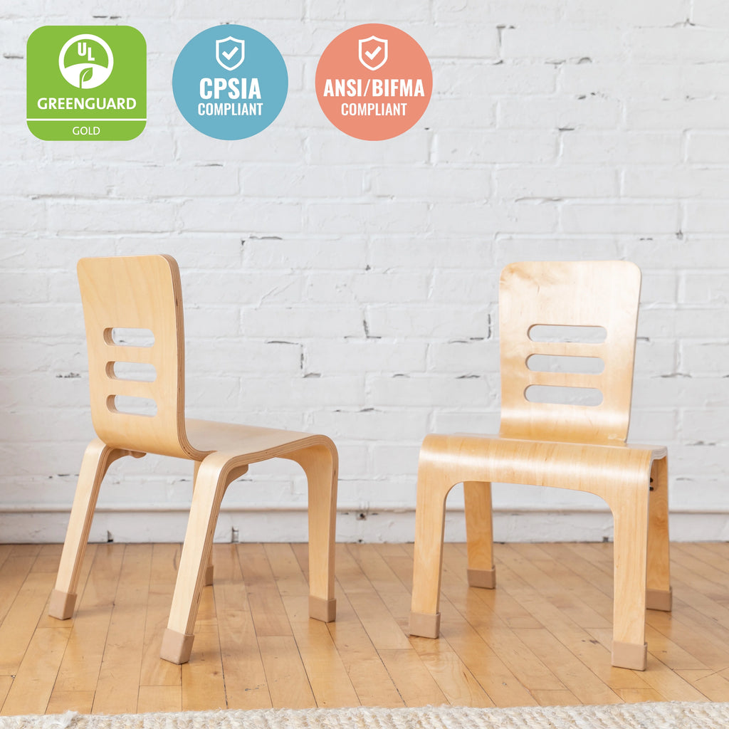 Bentwood Chair, 12in Seat Height, Natural, 2-Pack E82278