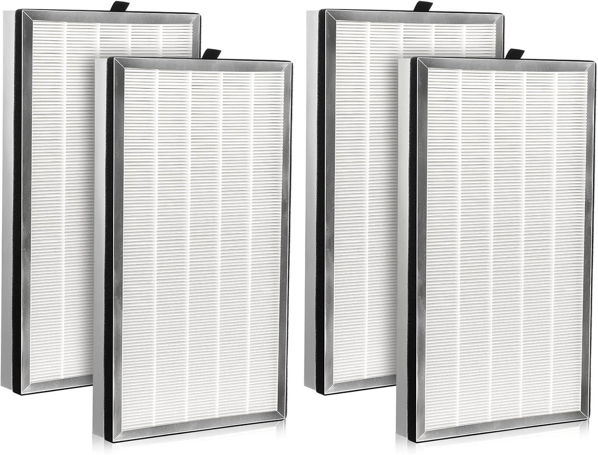 4 Pack H13 True HEPA Replacement Filter with Activated Carbon Filter U576
