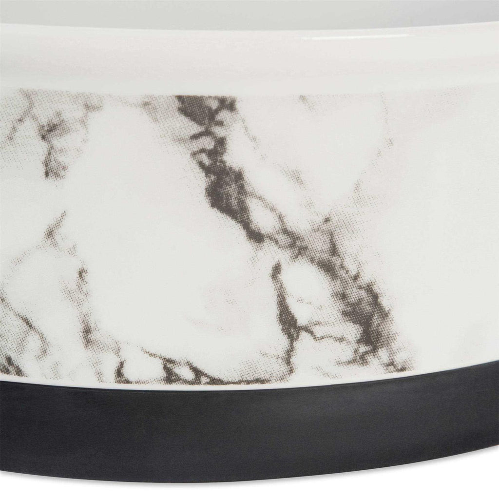 White Marble Pet Bowl Set of 2 S6001