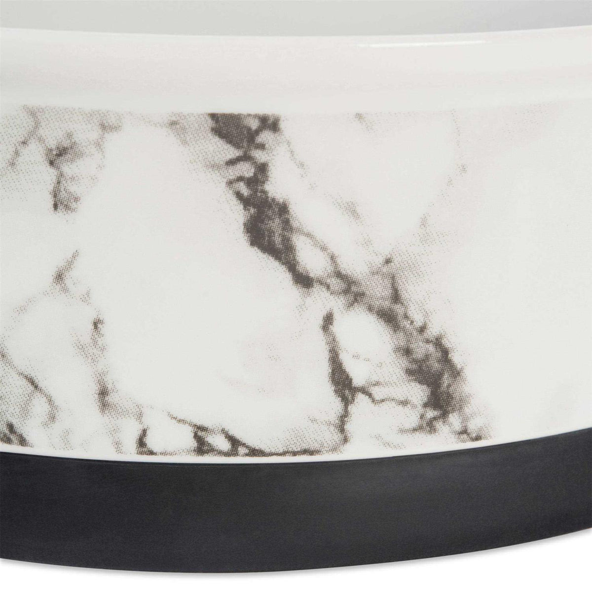White Marble Pet Bowl Set of 2 S6001