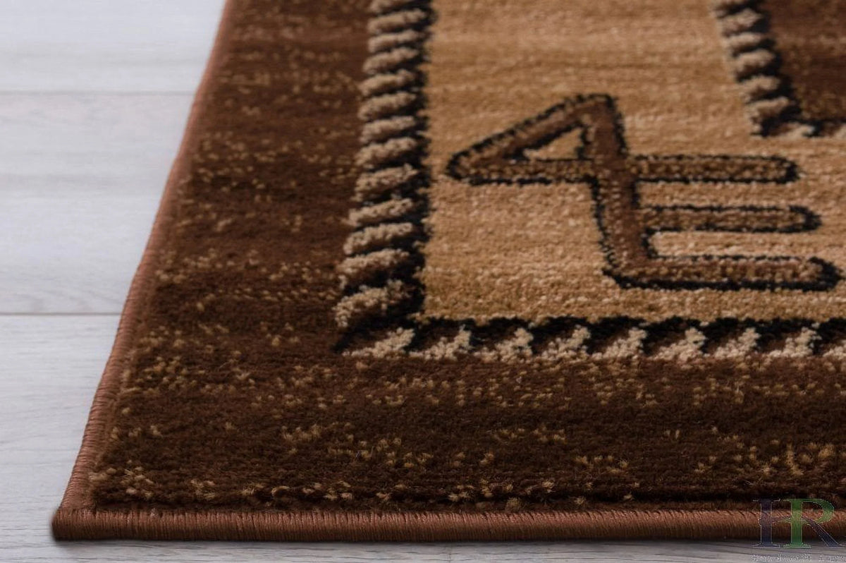 Chocolate Brown/Beige Cabin Area Rug A76706
