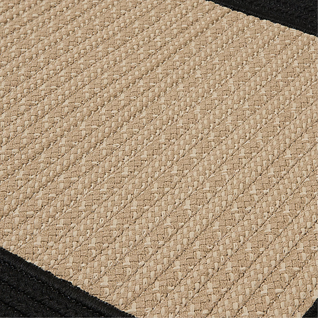 3' x 5' Black Braided Rug R555