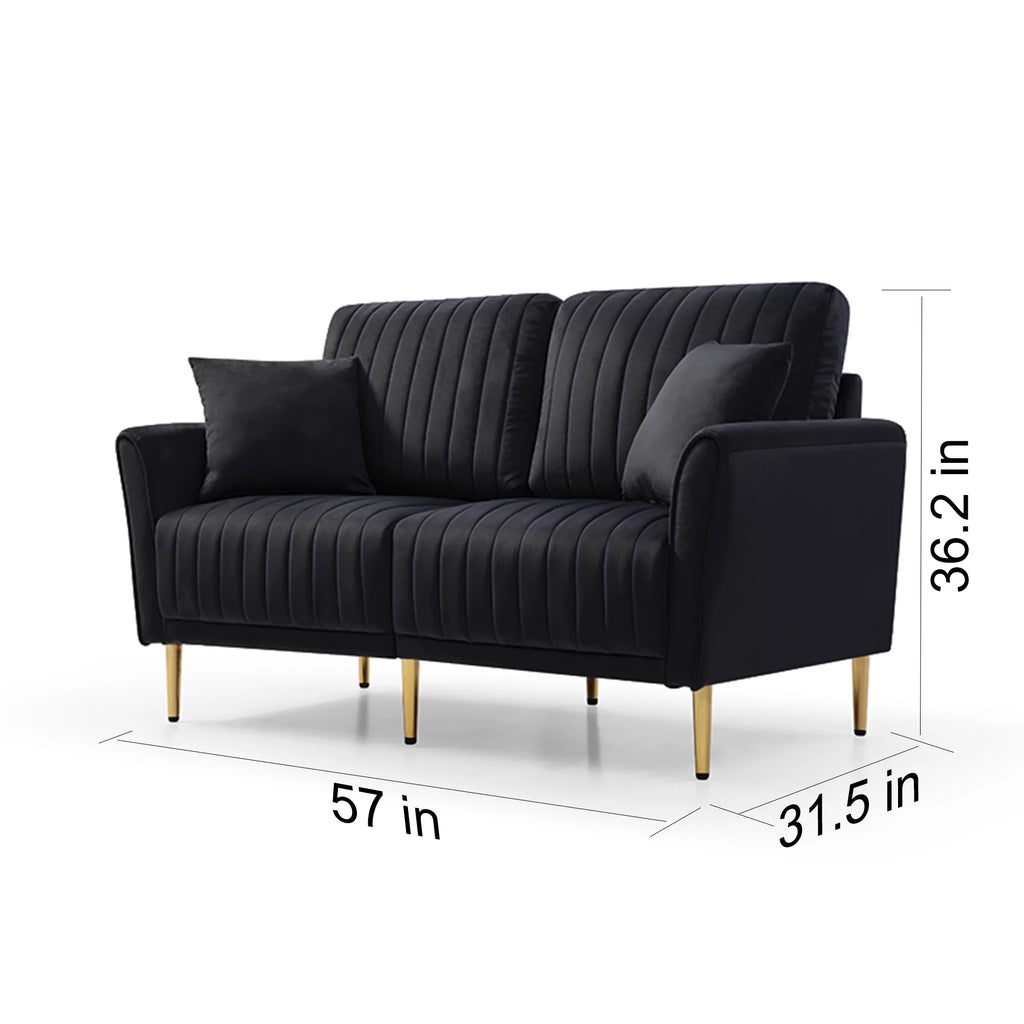 Black Velvet Loveseat I72389