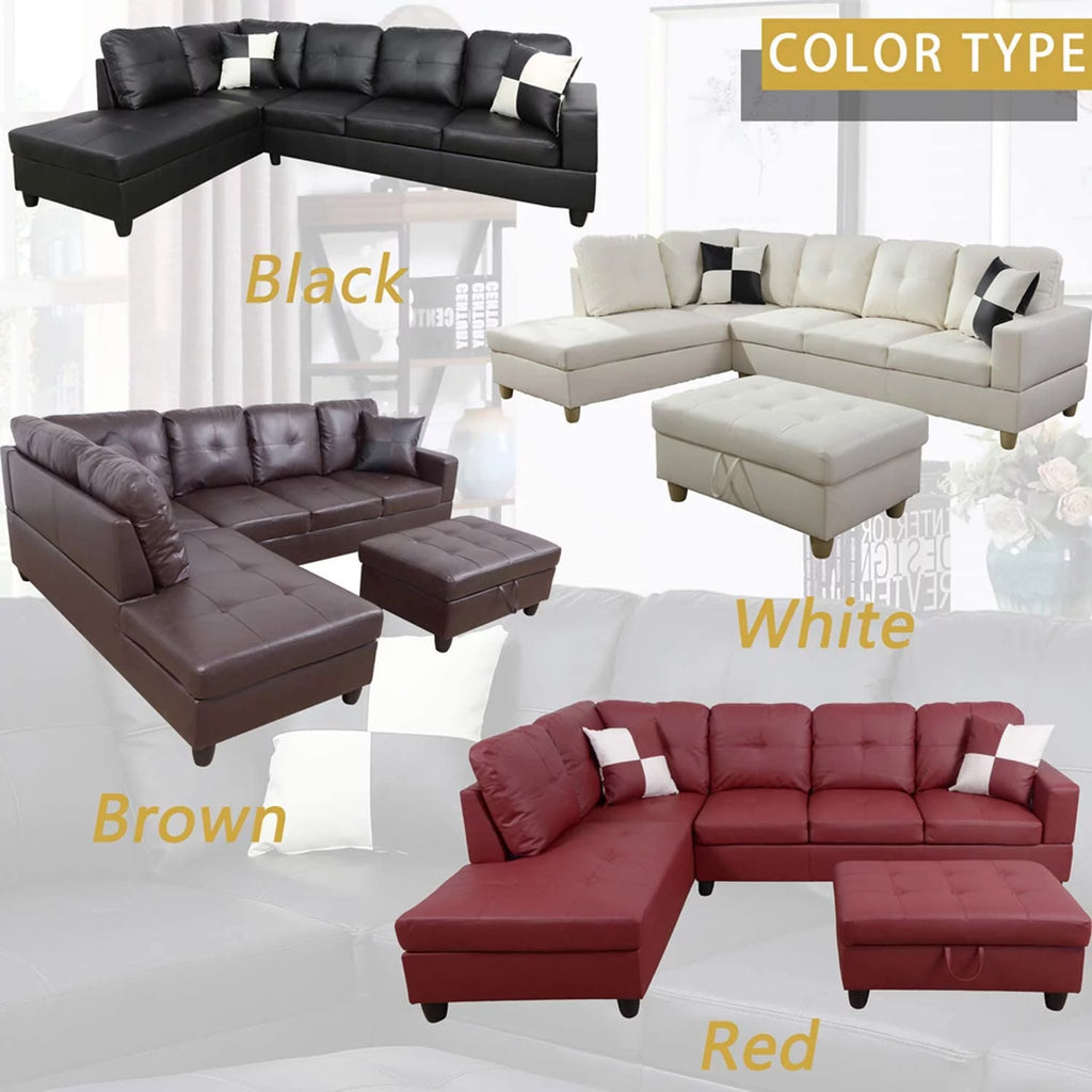 106.5'' Sectional Sofa with Storage Ottoman U27825