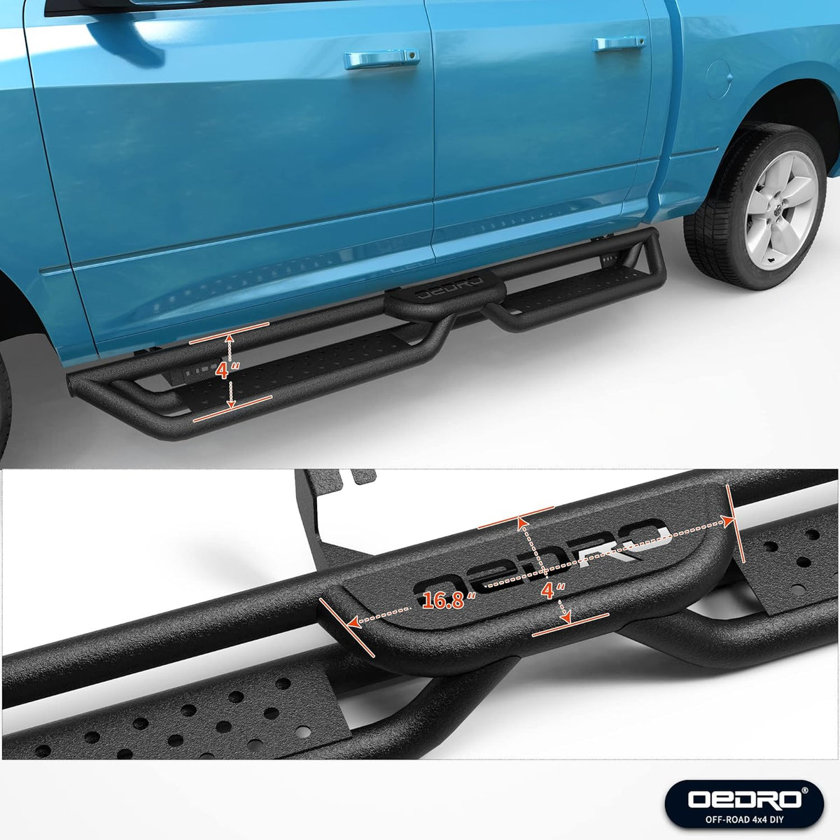 6 Inch Bolt-on Side Steps Steel Running Boards V799