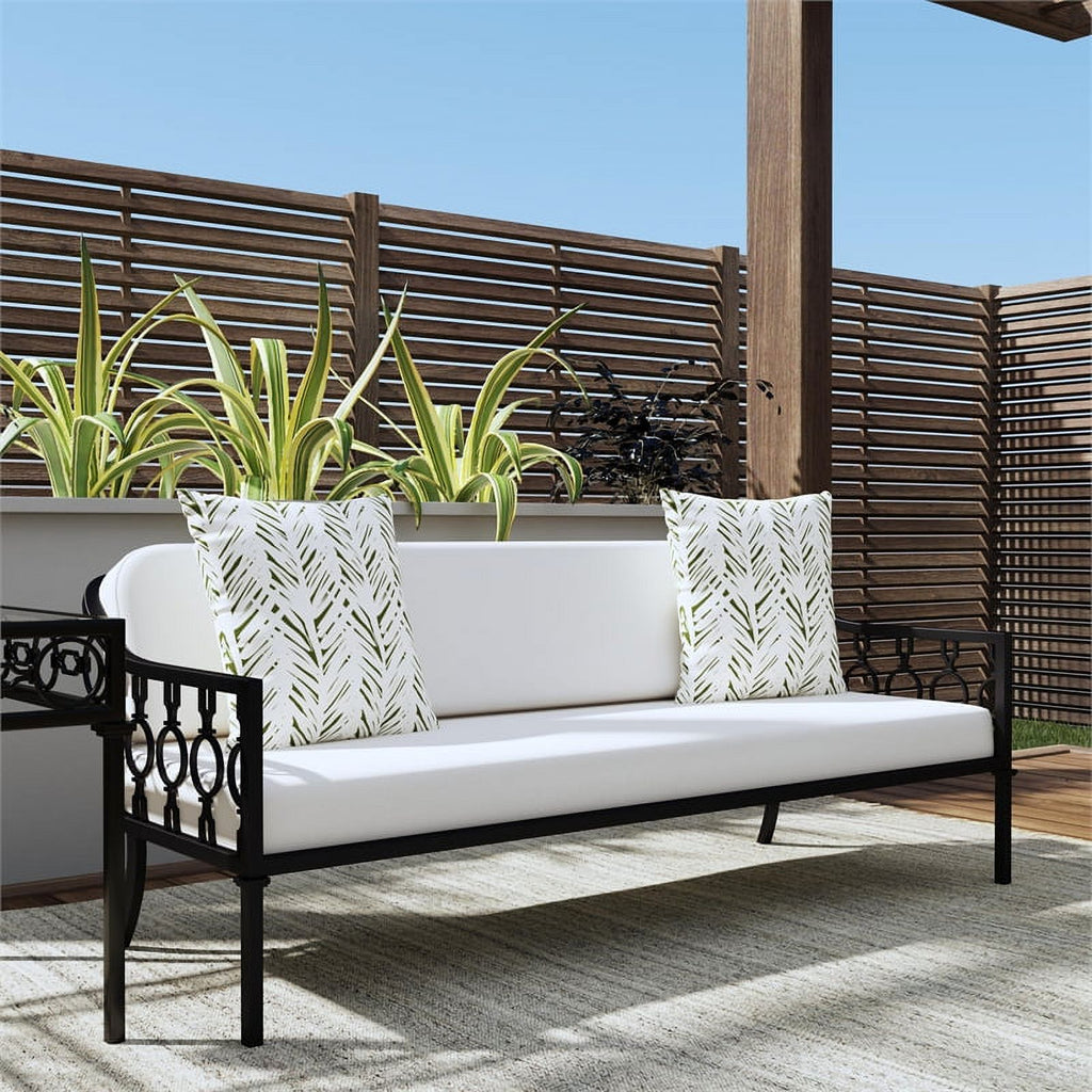 Black Iron Upholstered Outdoor Sofa H684513