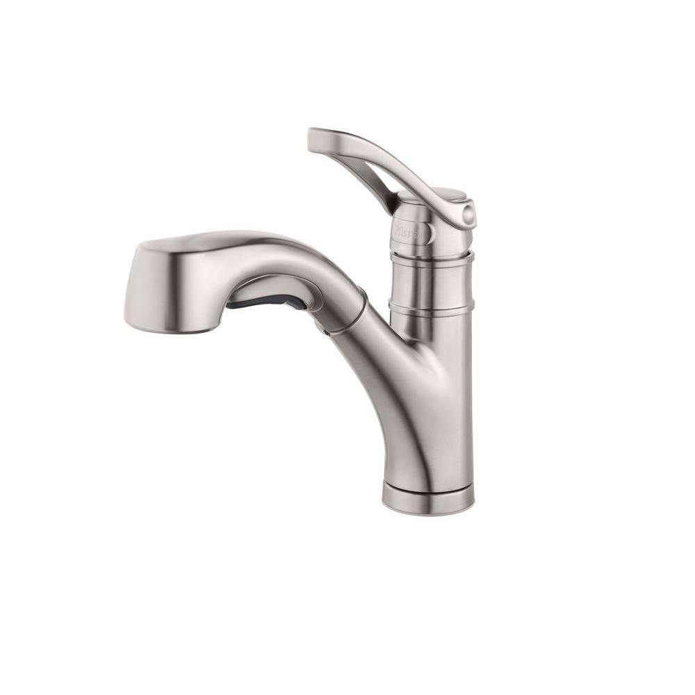 Single-Handle Pull-Out Sprayer Kitchen Faucet in Stainless Steel E43741