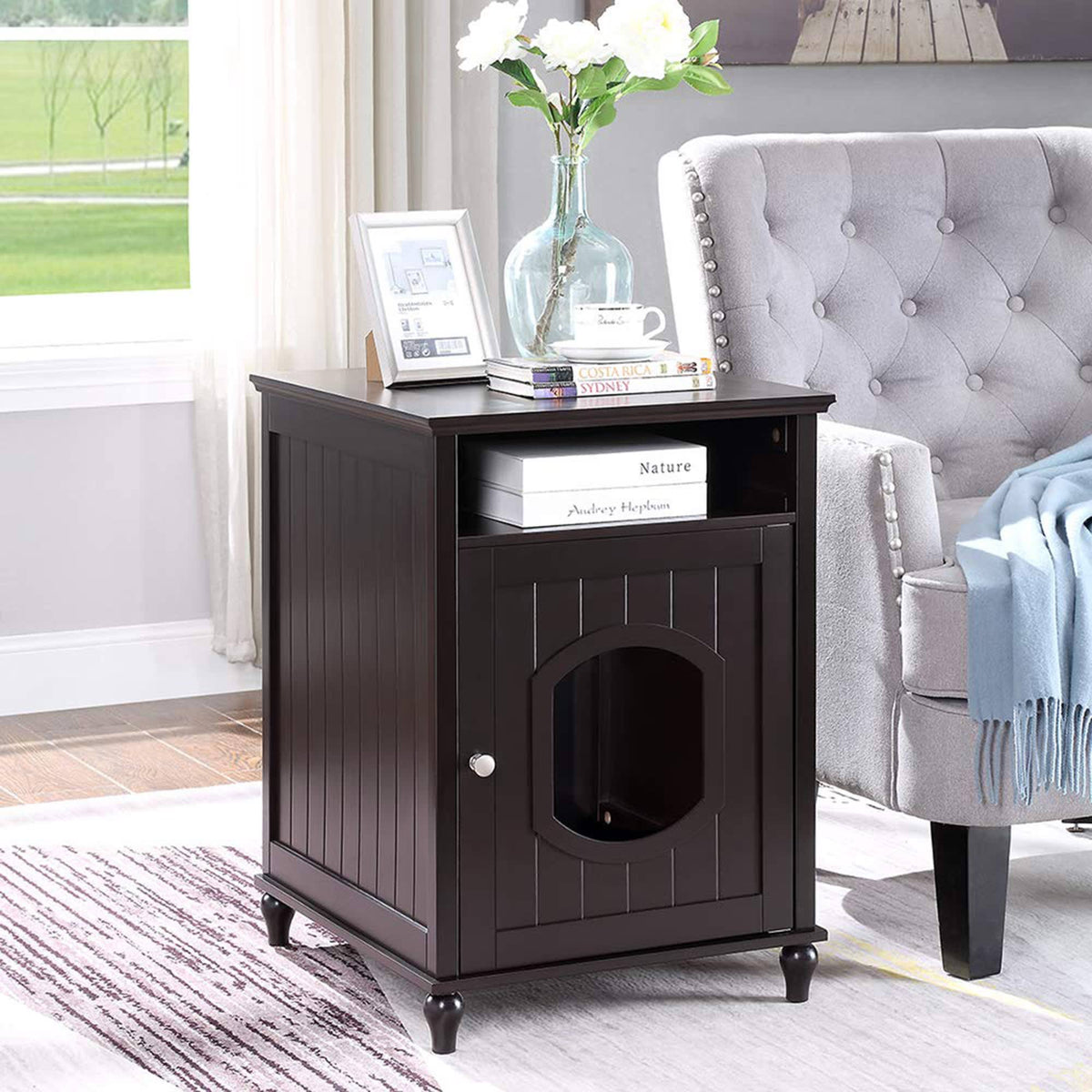 Cat House Nightstand Litter Box B813