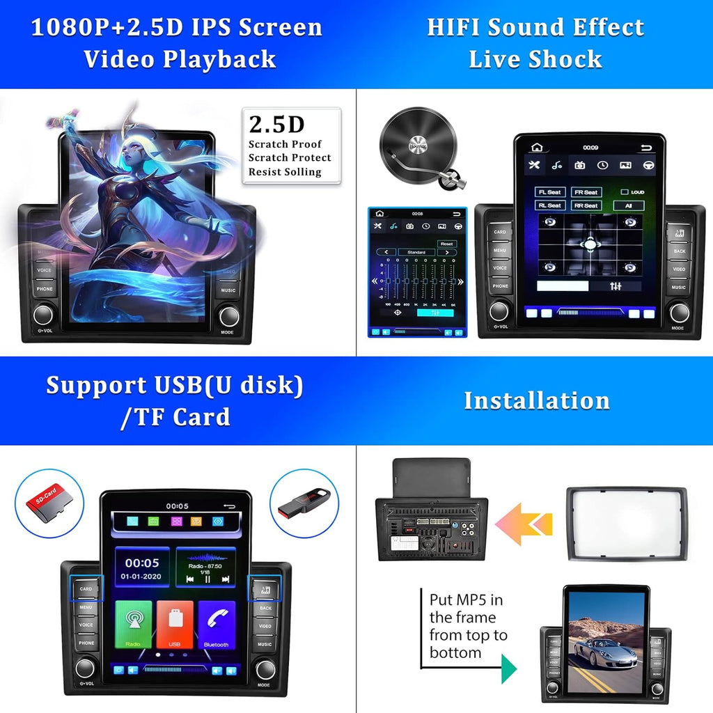 Double Din Car Stereo with Bluetooth and Backup Camera P984297