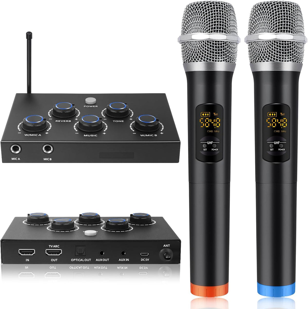 Wireless Karaoke Microphone System with 16 Channels UHF Microphone H51565