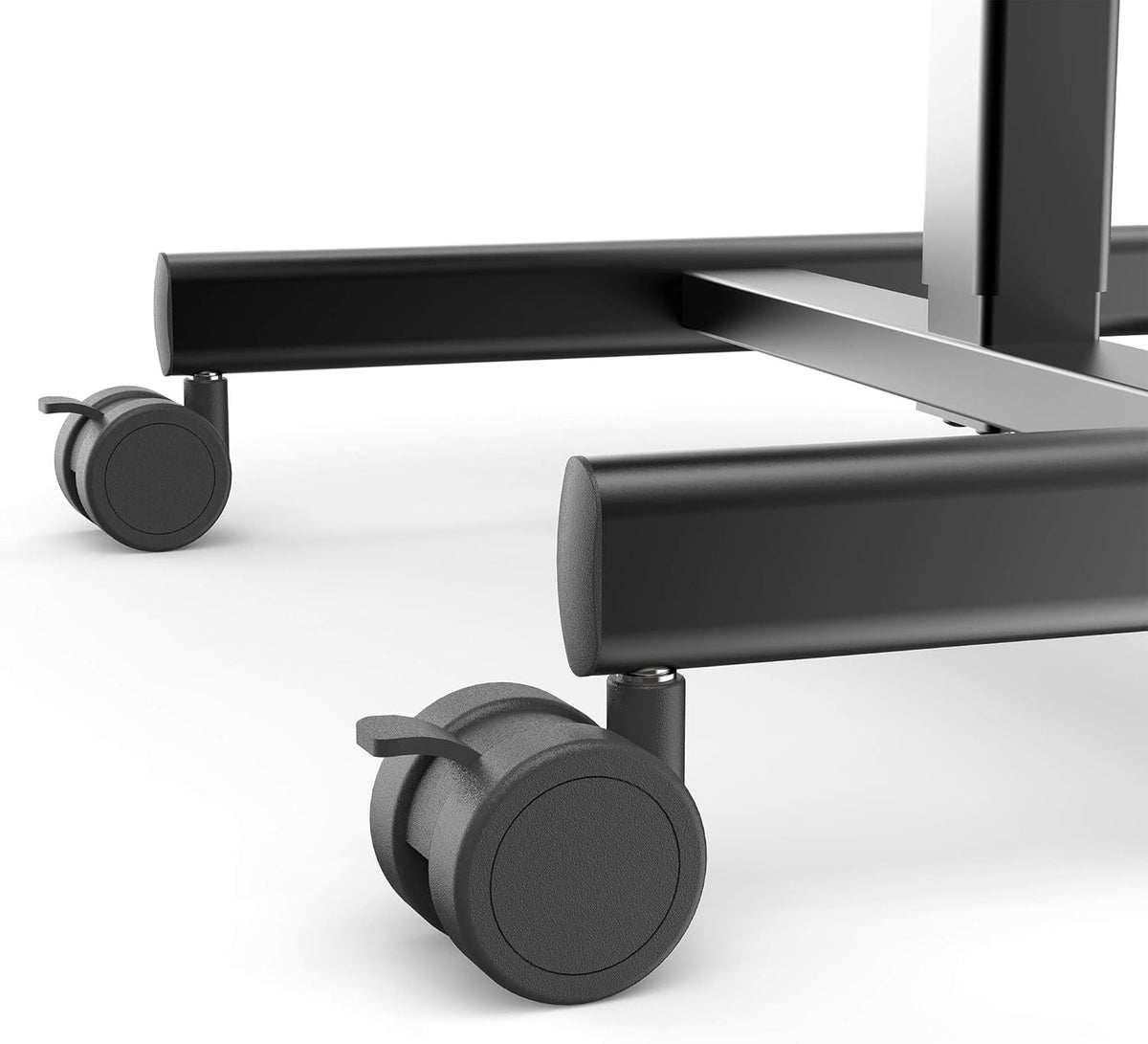 Mobile Desk Computer Desk with Lockable Wheels, Height Adjustable Laptop Cart J3766