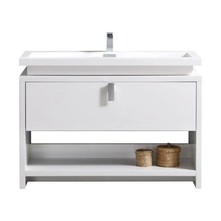 48 in. High Gloss White Modern Bathroom Vanity V639