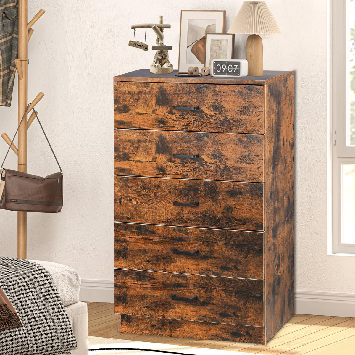 Rustic Brown 5 Drawer Dresser D6969