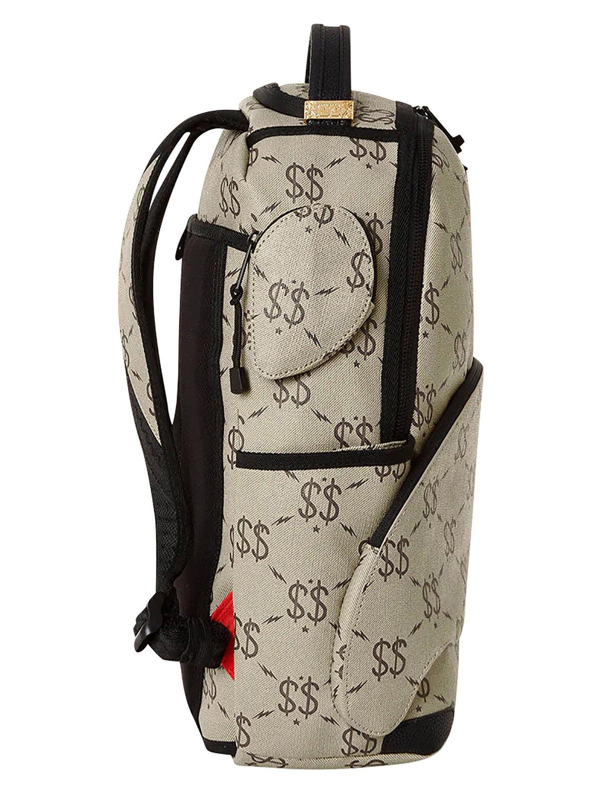 Beige Black Backpack Q6715