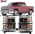 Black LED DRL Bar Projector Headlights D611
