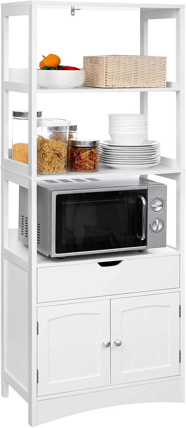 White Free Standing Storage Cabinet with 3 Shelves P76322