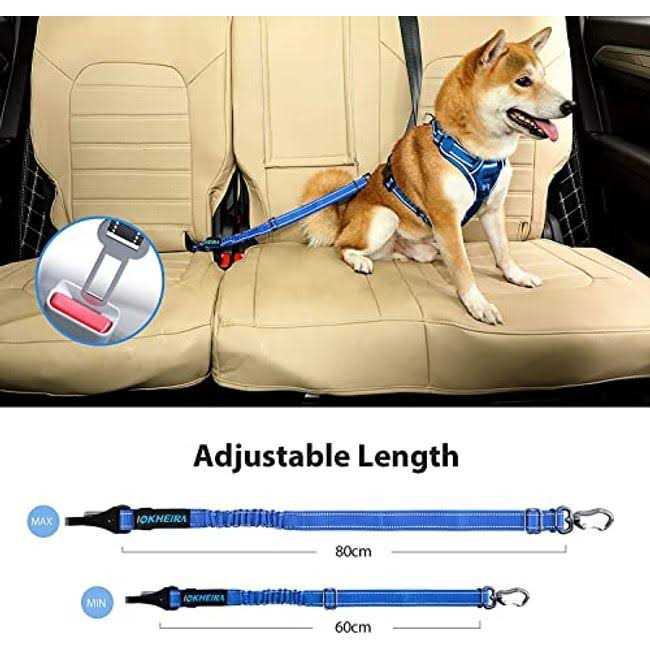 Dog Seat Belt Car Harness Reflective Bungee Q30777
