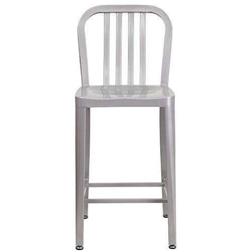 2 Pack Silver Metal Counter Height Stool I873