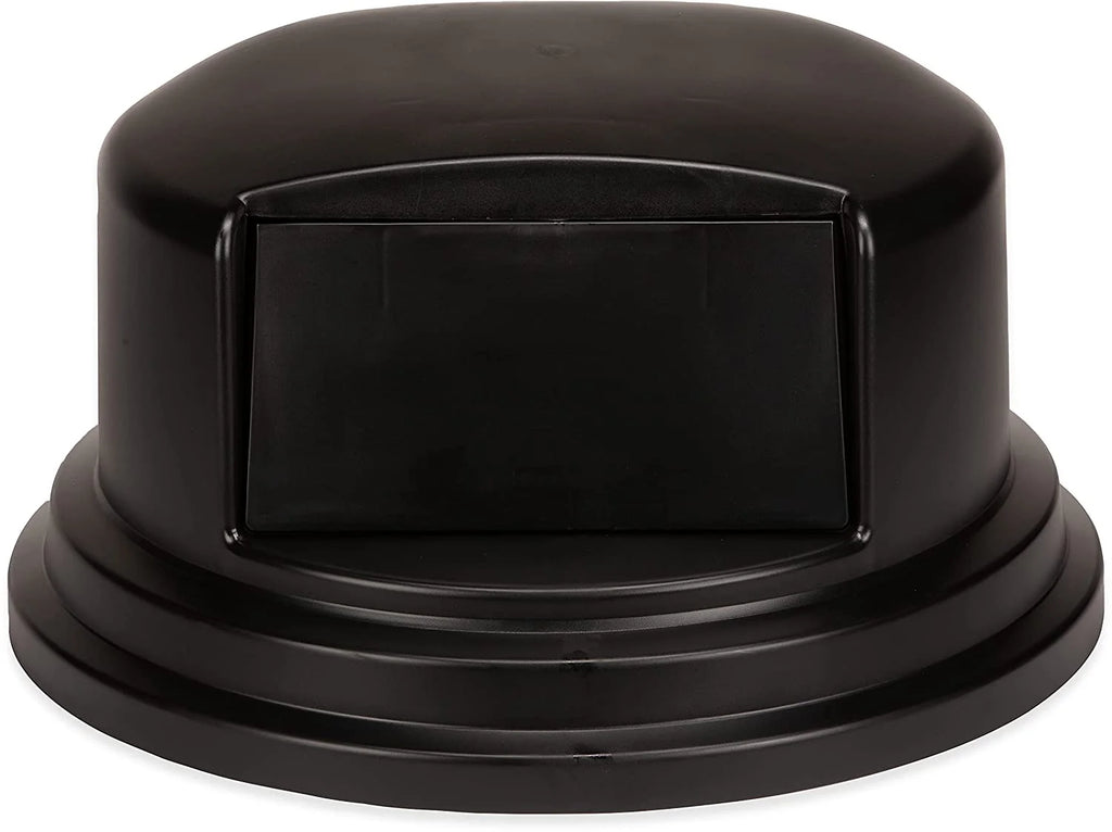 Black Round Trash Can Dome Lid with Hinged Door E189