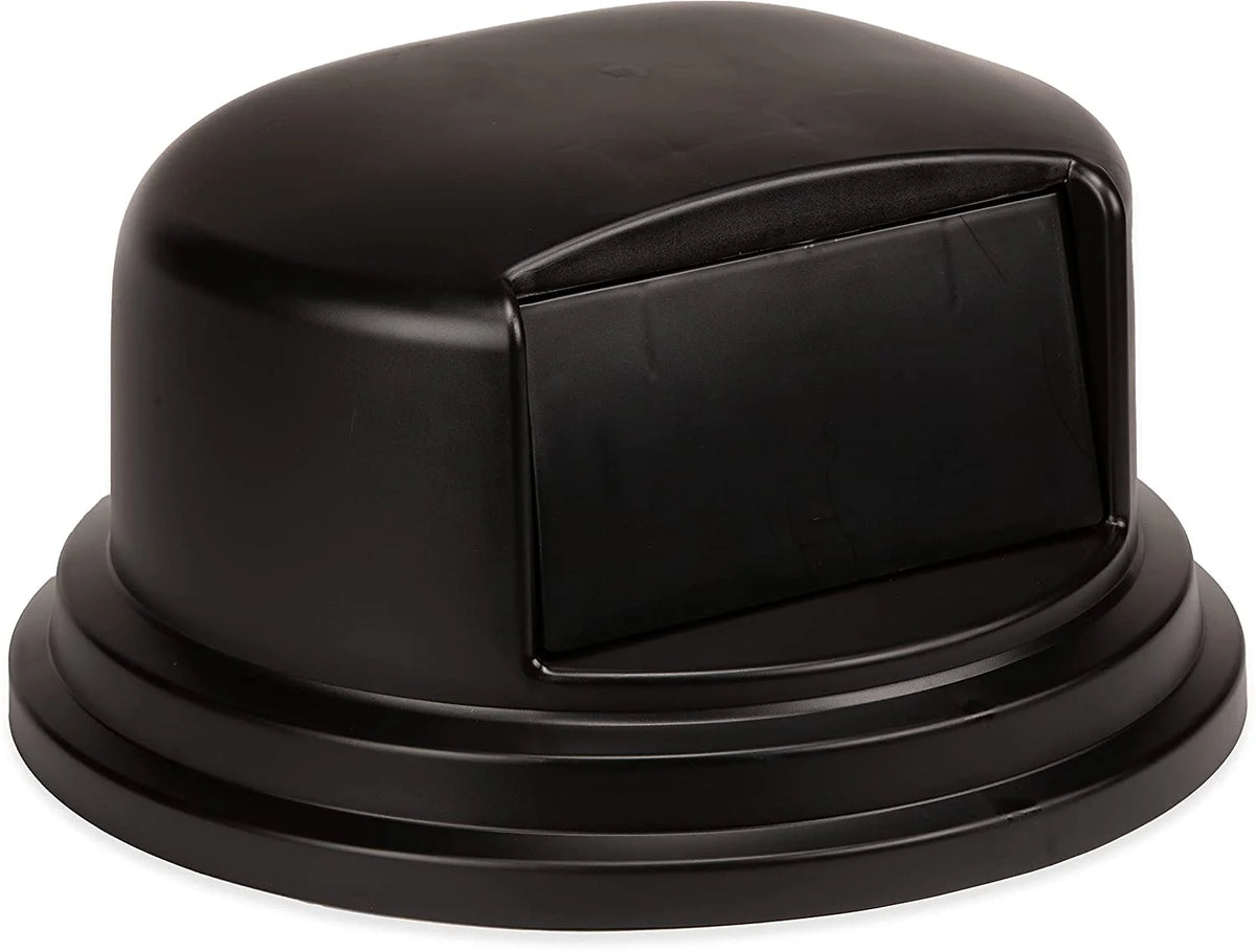 Black Round Trash Can Dome Lid with Hinged Door E189