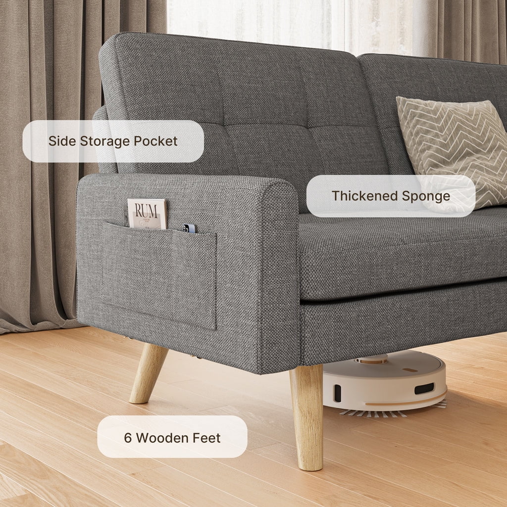 Dark Gray Convertible Futon Sofa Bed K6972