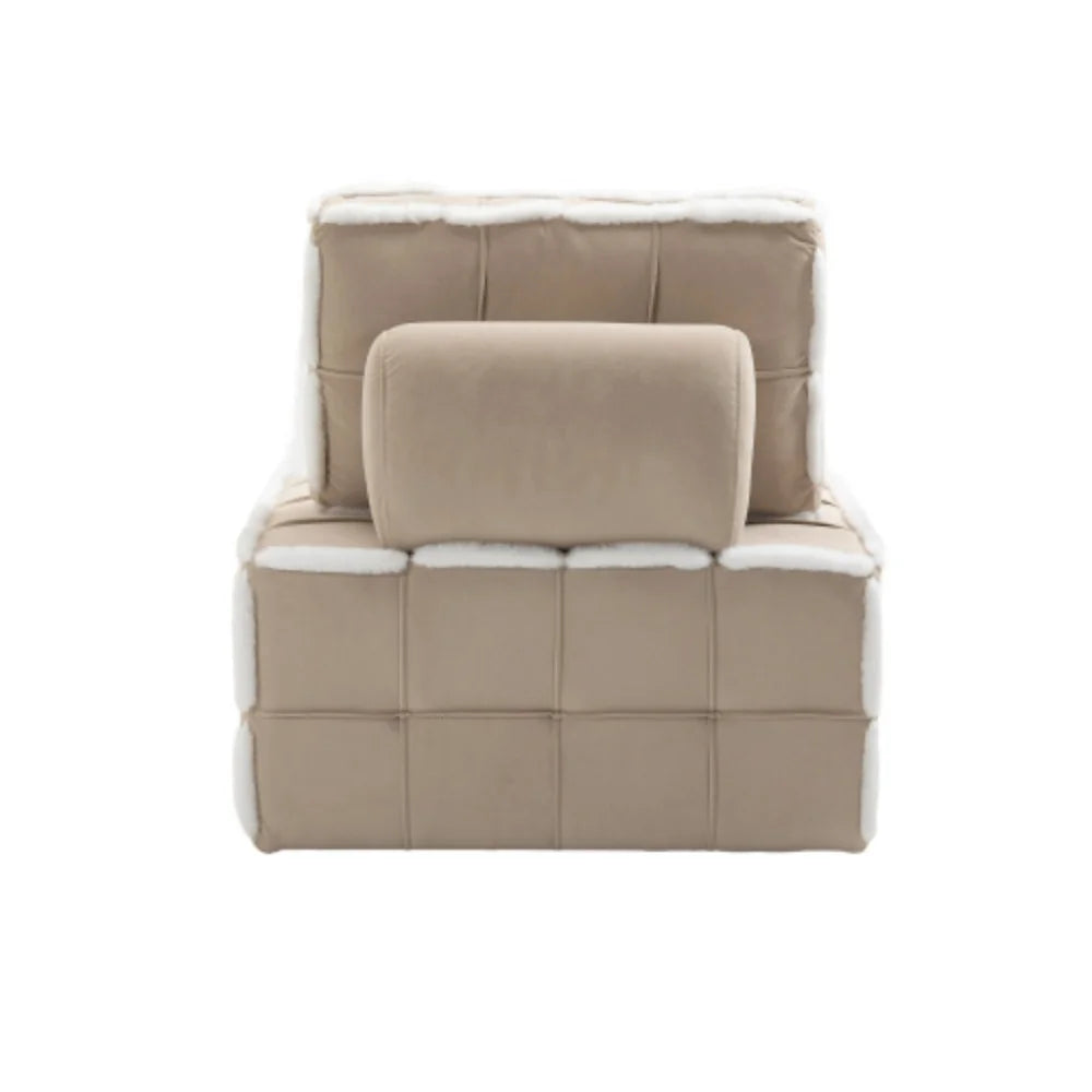Beige Upholstered Armless Accent Sofa Chair C762