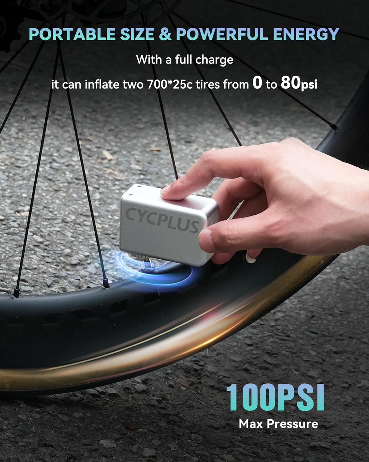 Tiny Portable Electric Bicycle Pump with Type-C Rechargeable Battery U20938