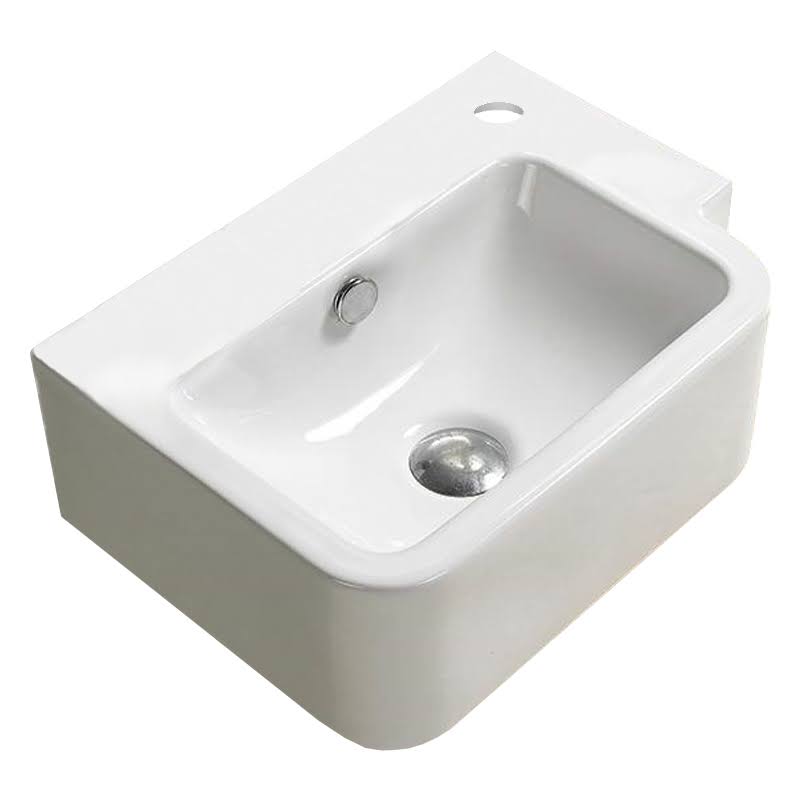 17.5 in. Rectangle Wall Mount White Vessel J470