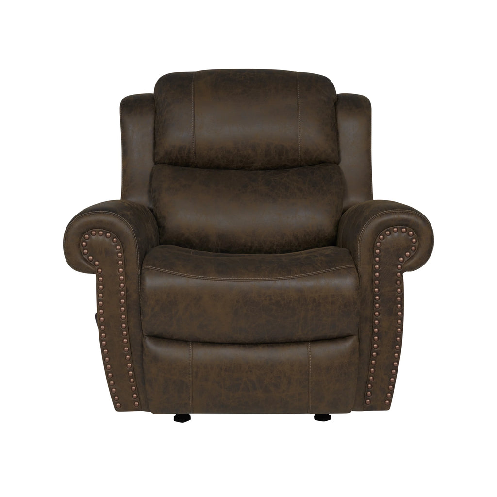Brown Faux Leather Rocker Recliner X3500