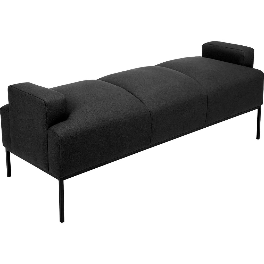 Black PU Leather Ottoman with Metal Frame F32865