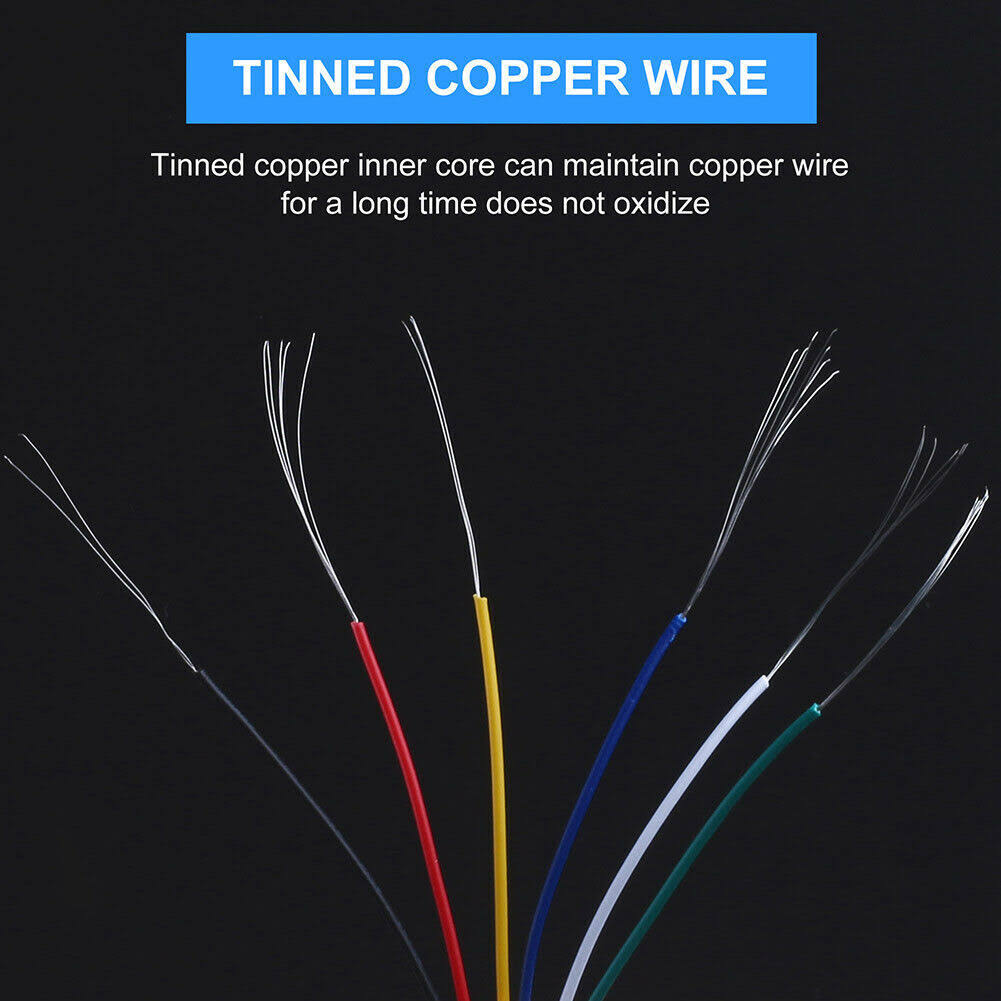 30AWG Stranded Tinned Copper Hookup Wire Kit, 6 Colors, 30 Feet Each, 300V C856250