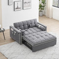 Beige Velvet Convertible Sleeper Sofa with Pull Out Bed M2126