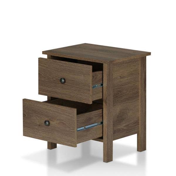2-Drawer Distressed Walnut Nightstand A385285