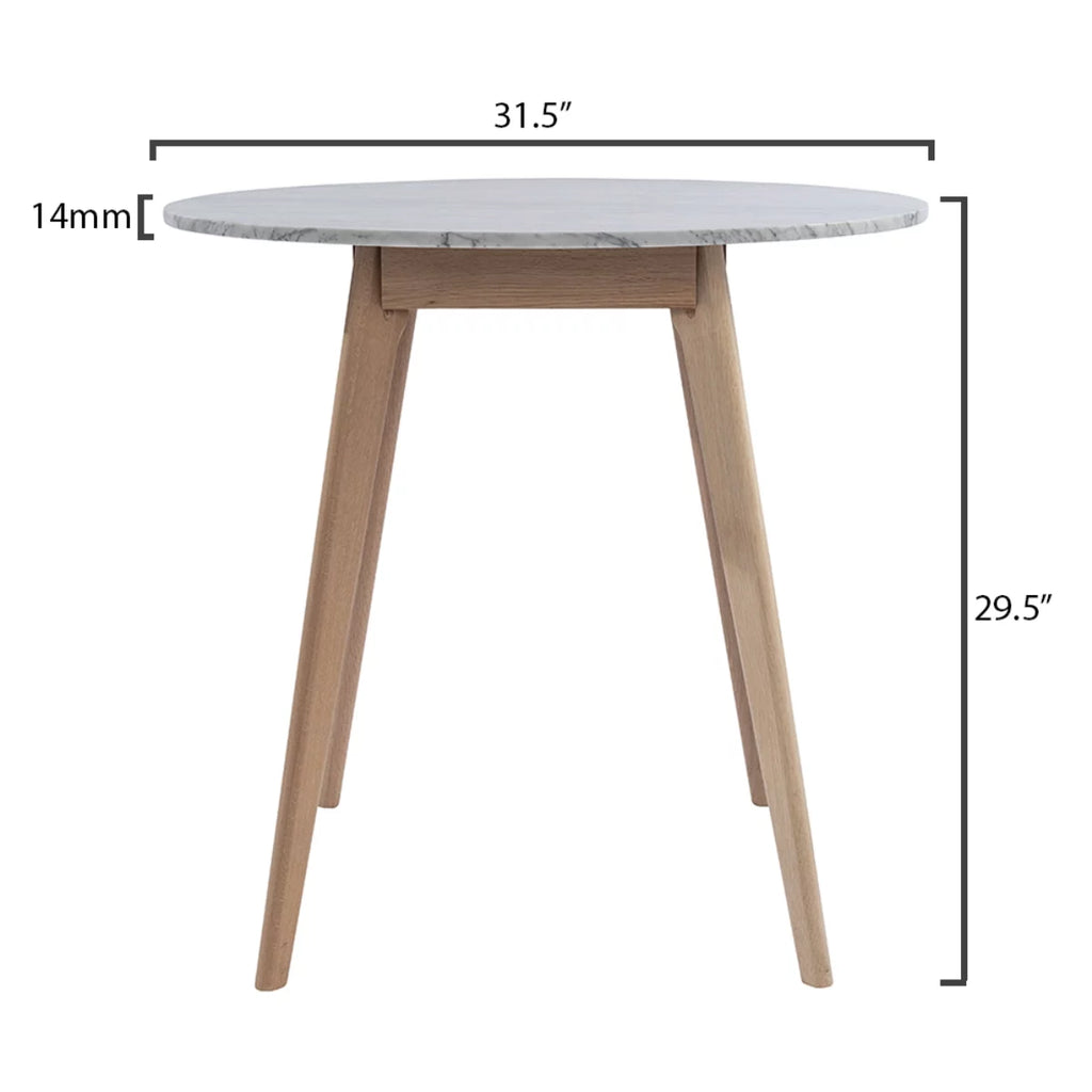 White and Beige Round Marble Dining Table F855923