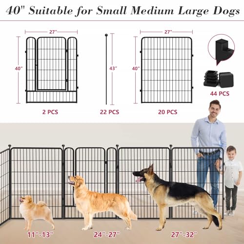 40 inch 8 Panels Heavy Duty Metal Dog Playpen with Door N996