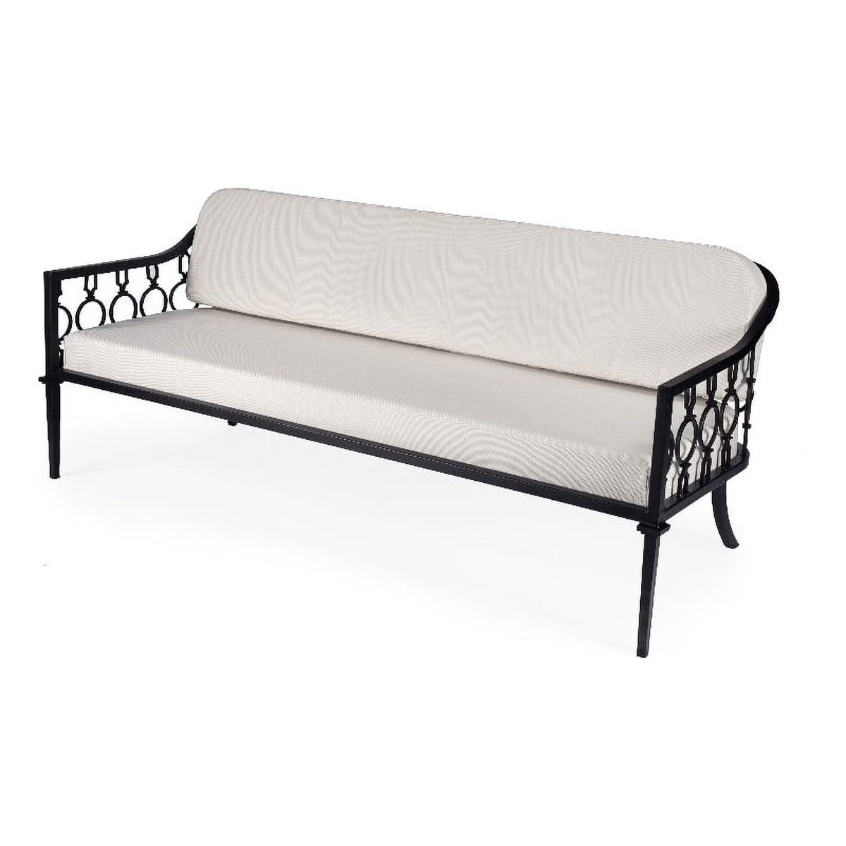 Black Iron Upholstered Outdoor Sofa H684513