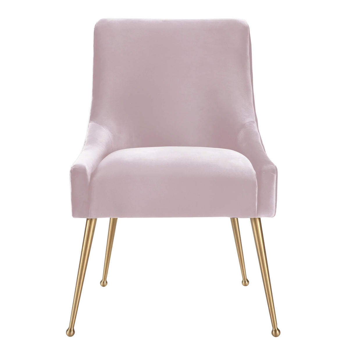 Blush Velvet Side Chair with Gold Legs I549
