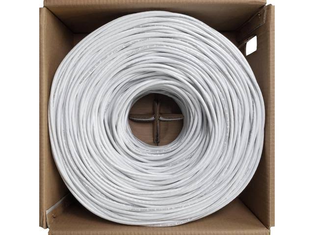 Cat6 1000ft CCA UTP Solid 23AWG White 550MHz Bulk Ethernet Cable C370