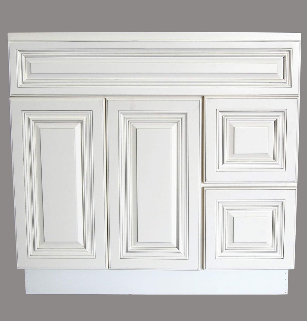 White Single-sink Bathroom Vanity Base Cabinet 36 Wide x 21 Deep Y72758