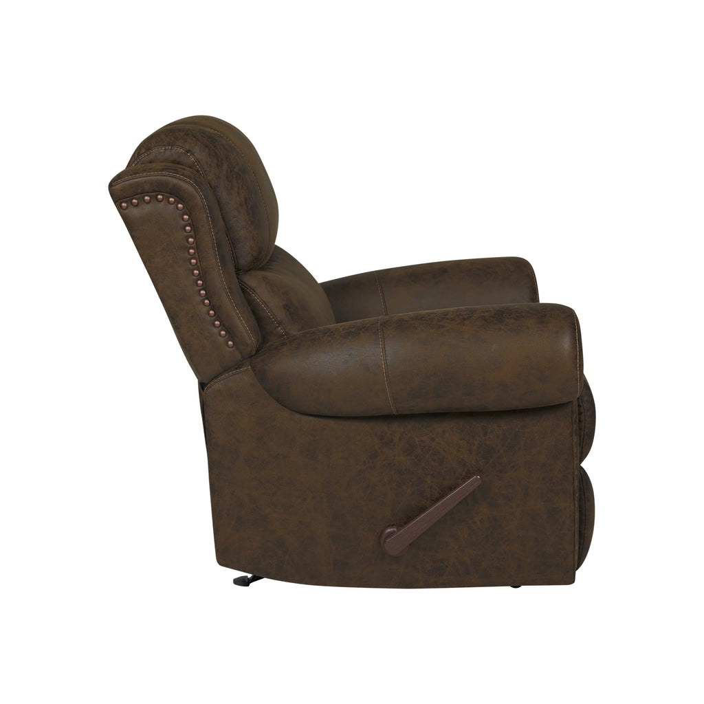 Brown Faux Leather Rocker Recliner X3500