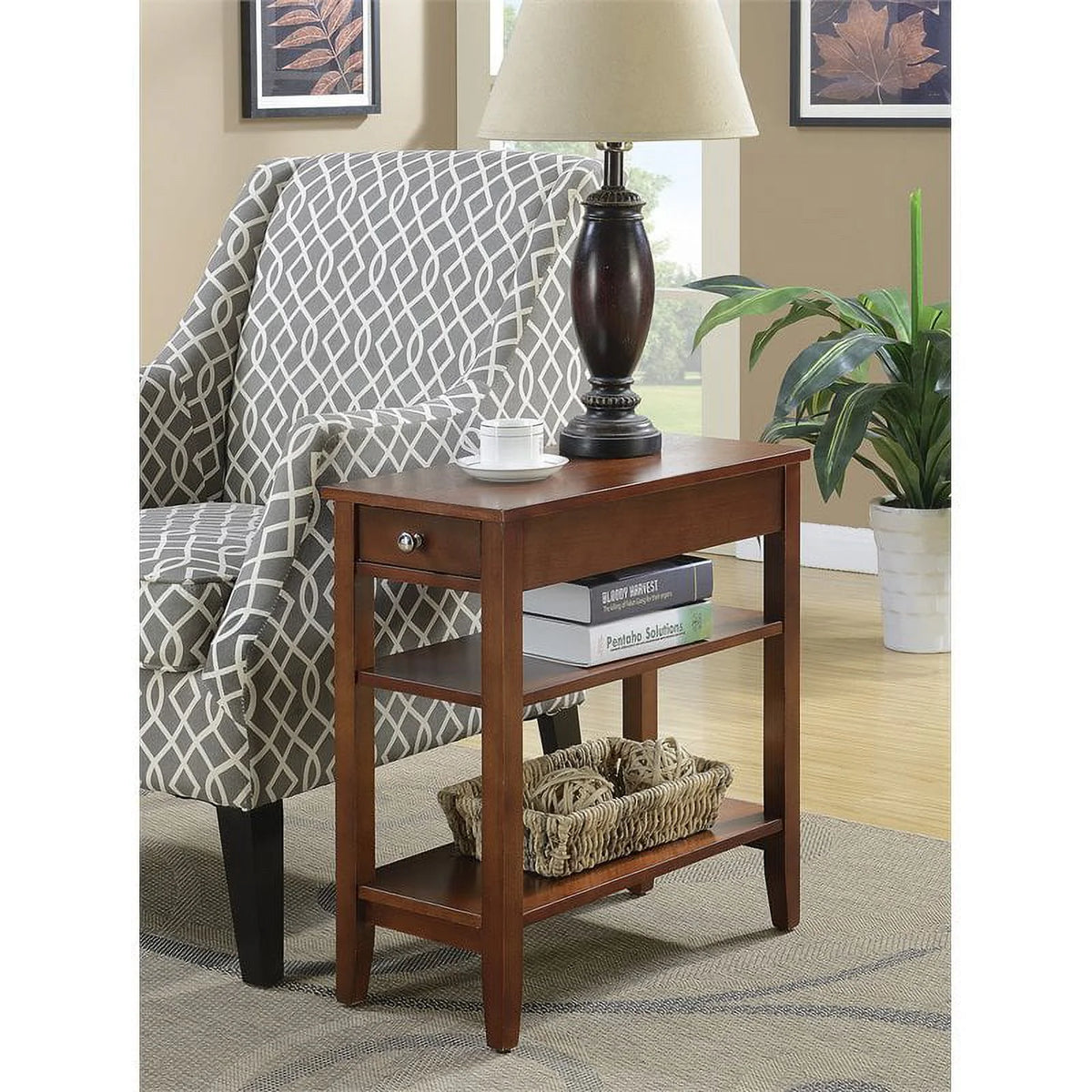 Mahogany Wood End Table J4969