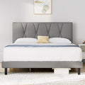 Queen Size Platform Bed with Fabric Upholstered Headboard M8323