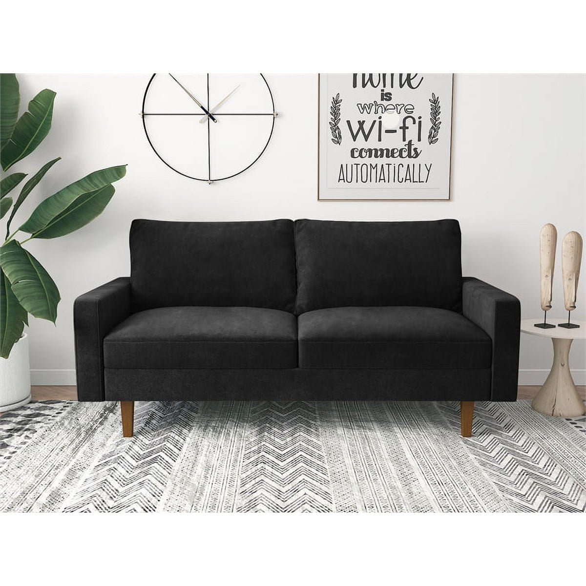 Black Velvet Sofa E574