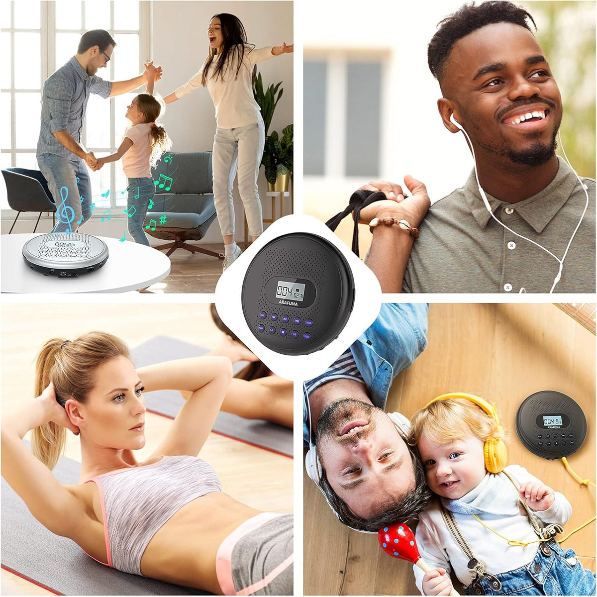 Portable CD Player with Dual Stereo Speakers and Anti-Skip Protection S105956