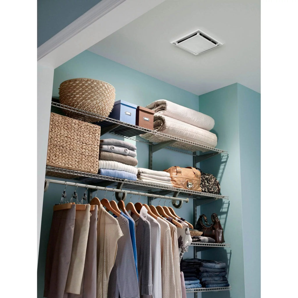 White Plastic-Grille Bathroom Ventilation Fan with Charcoal Filter M9805