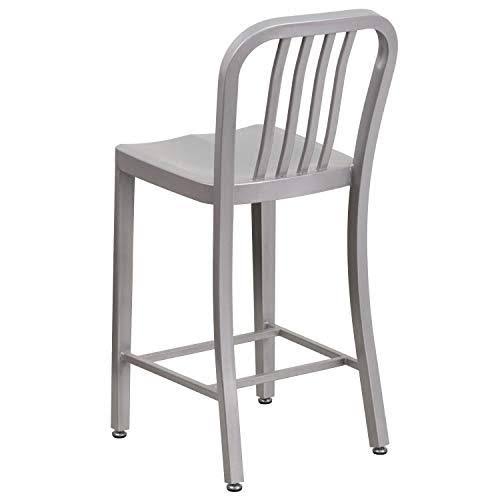 2 Pack Silver Metal Counter Height Stool I873