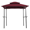 Burgundy Steel Frame Outdoor Grill Gazebo with Canopy H60898