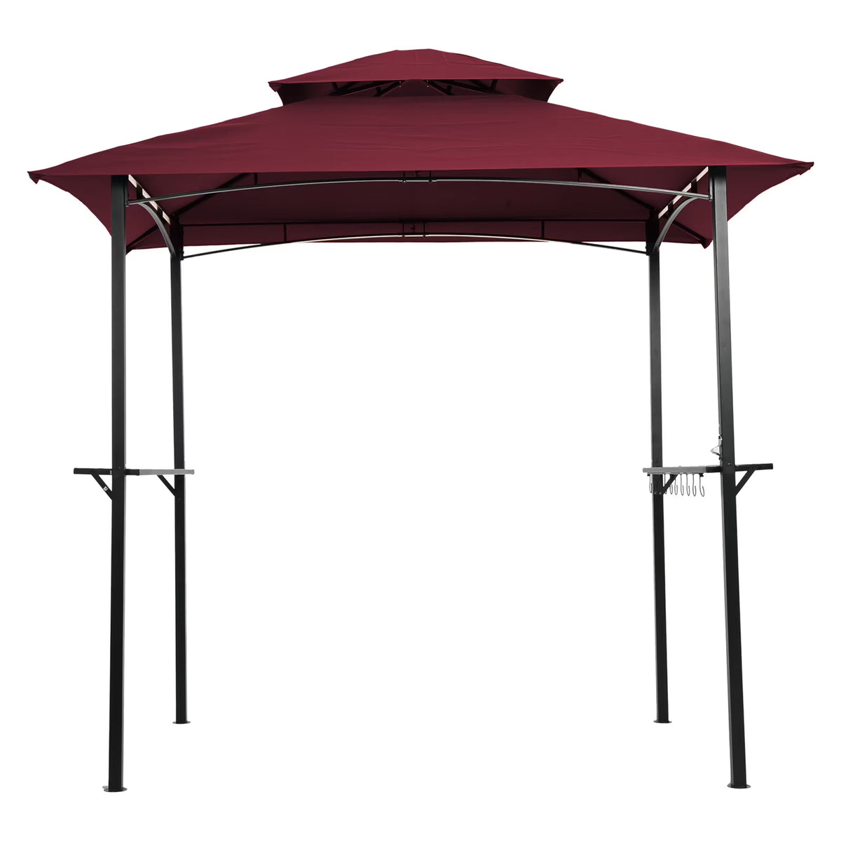 Burgundy Steel Frame Outdoor Grill Gazebo with Canopy H60898